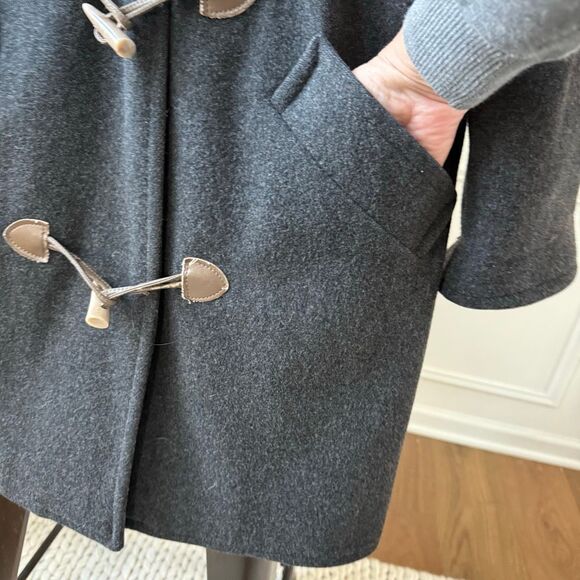 JG Hook Charcoal Grey Wool Hooded Duffle Coat Horn Loop XL - Picture 4 of 7